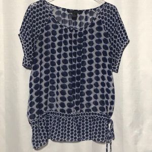 Blouse - Navy & White